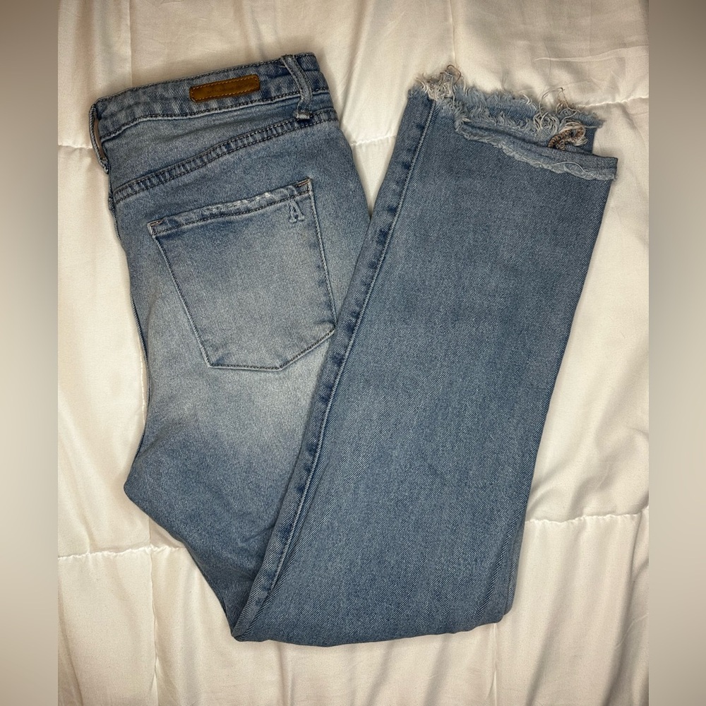 Articles of Society Light Wash Cropped Jeans Raw Hem
